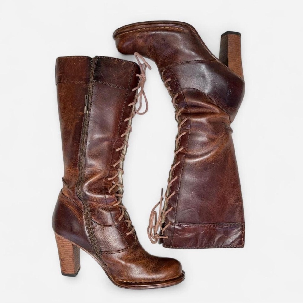 Sold - Vintage Frye Villager Lace-Up‎ Tall Boots